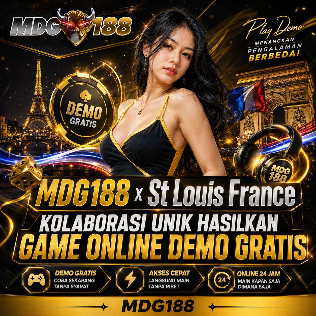 Kolaborasi MDG188 dan St Louis France untuk game demo online gratis